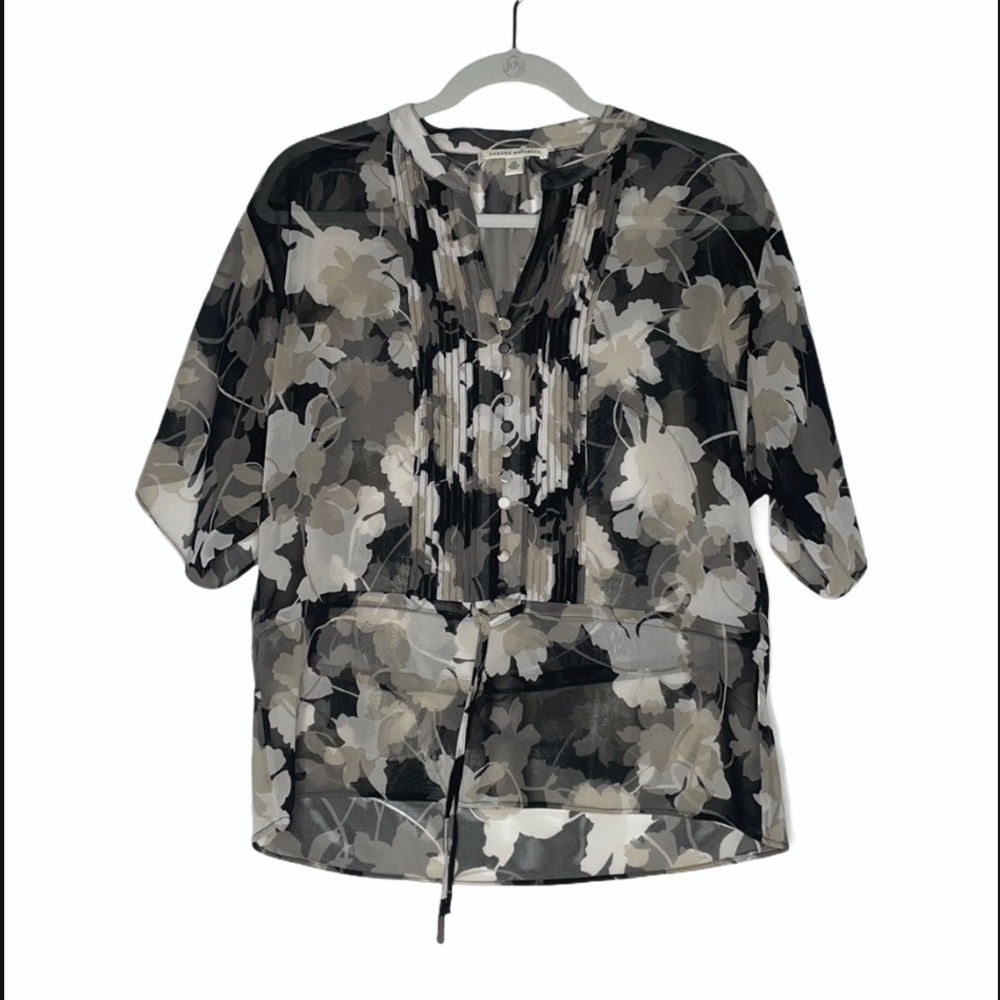 Banana Republic Sheer Blouse Floral Print‎ sz XS